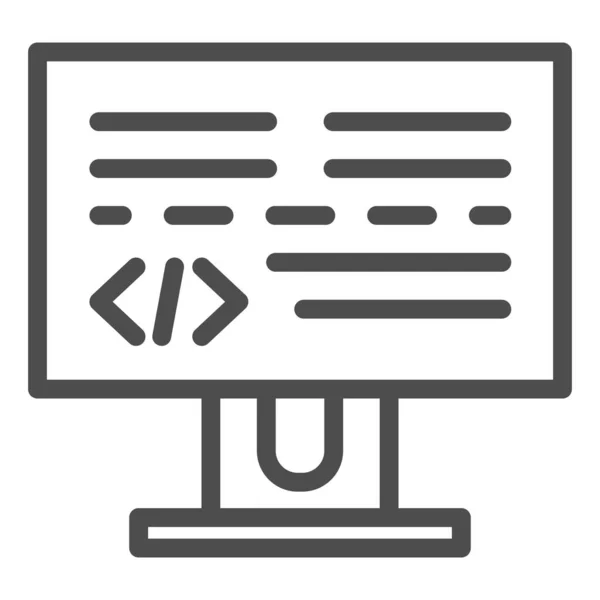 Icono de línea de programación. Ilustración vectorial de desarrollo aislado en blanco. Diseño de estilo de contorno de computadora, diseñado para web y aplicación. Eps 10 . — Archivo Imágenes Vectoriales