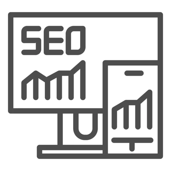 Ref. Seo line. Векторная иллюстрация гаджетов изолирована на белом. Seo on screen devices намечают стиль дизайна, предназначенный для веб и приложений. Eps 10 . — стоковый вектор