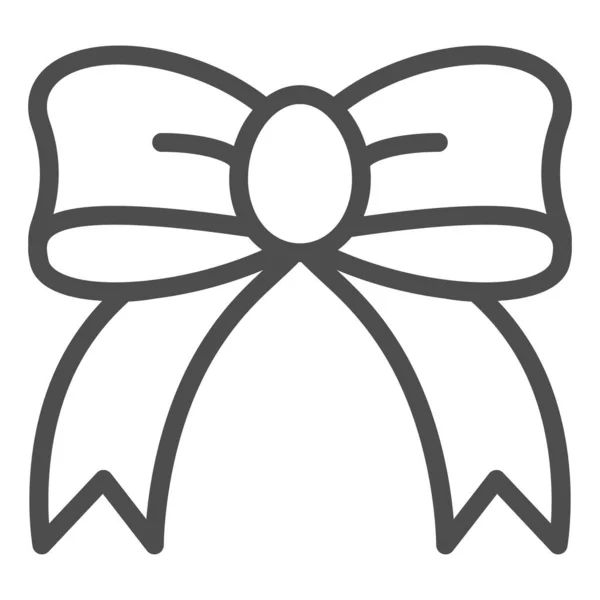 Geschenk Bogen Linie Symbol. Illustration des Seidenbogen-Vektors isoliert auf weiß. Ribbon Knot Outline Style Design, entworfen für Web und App. Eps 10. — Stockvektor