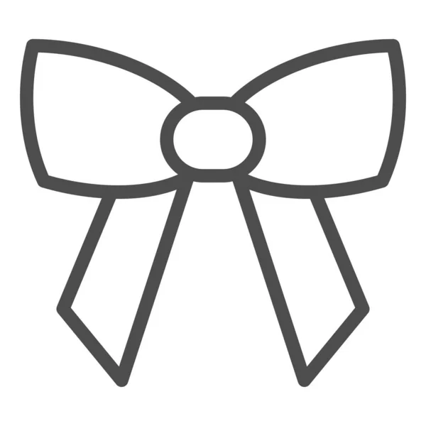 Icono de línea de arco minimalista. Ilustración vectorial de decoración festiva aislada en blanco. Diseño de estilo de contorno de lazo de cinta, diseñado para web y aplicación. Eps 10 . — Vector de stock