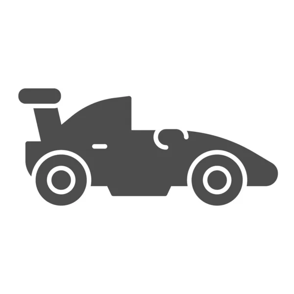 Спортивный гоночный автомобиль икона. Автомобильный символ гоночной машины, пиктограмма в стиле глифа на белом фоне. Спортивная формула автознак для мобильной концепции и веб-дизайна. Векторная графика . — стоковый вектор