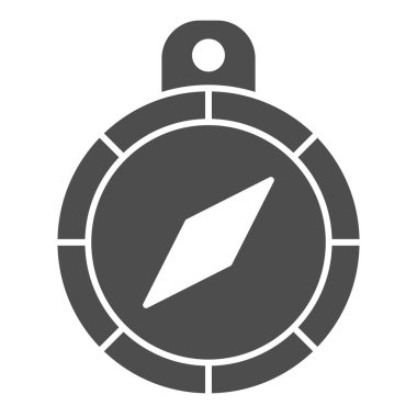 Elle pusula simgesi. Ok sembollü iş yönü pusulası, beyaz arkaplanda glifli resim. Mobil konsept ve web tasarımı için pazarlama stratejisi işareti. Vektör grafikleri.