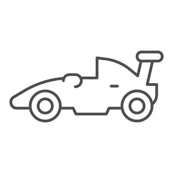 Sports racing car thin line icon. Race vehicle automobile symbol, outline style pictogram on white background. Sport formula auto sign for mobile concept and web design. Vector graphics. — Stock Vector