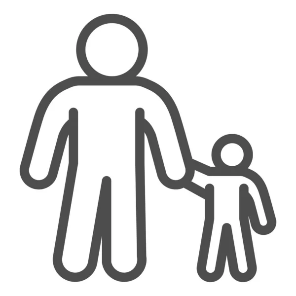 父と息子のラインのアイコン、 1 6月子供の保護日の概念は、白の背景に親と子供のサイン、アウトラインスタイルのモバイルやウェブデザインで子供のアイコンを持つお父さん。ベクトルグラフィックス. — ストックベクタ