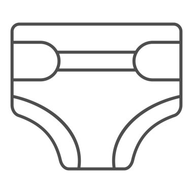Tek kullanımlık bebek bezi ikonu. Çocukların bebek bezi çizimi beyaza izole edilmiş. Bebek bezi tasarımı, web ve uygulama için tasarlanmış. Eps 10.