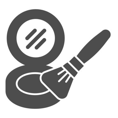 Göz farı paleti katı simge. Kozmetik vektör çizimi beyaza izole edildi. Kırmızı kabartma tasarımı, web ve uygulama için tasarlanmış. Eps 10.