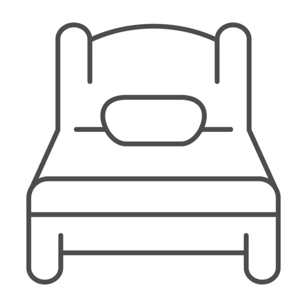 Einzelbett dünne Linie Symbol. Sleep Vector Illustration isoliert auf weiß. Einzelzimmer skizzieren Stil-Design, entworfen für Web und App. Eps 10. — Stockvektor