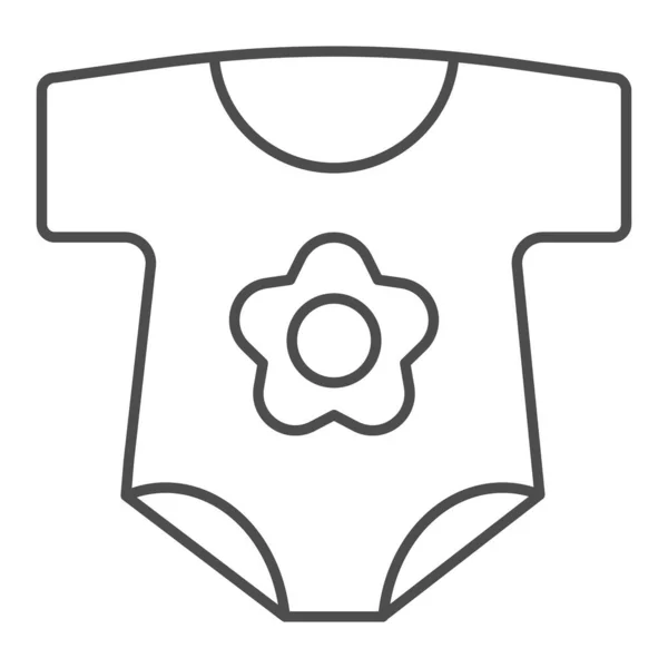 Tuta bambino icona linea sottile. Illustrazione vettoriale dei vestiti appena nati isolata sul bianco. Baby dress design stile contorno, progettato per il web e app. Eps 10 . — Vettoriale Stock