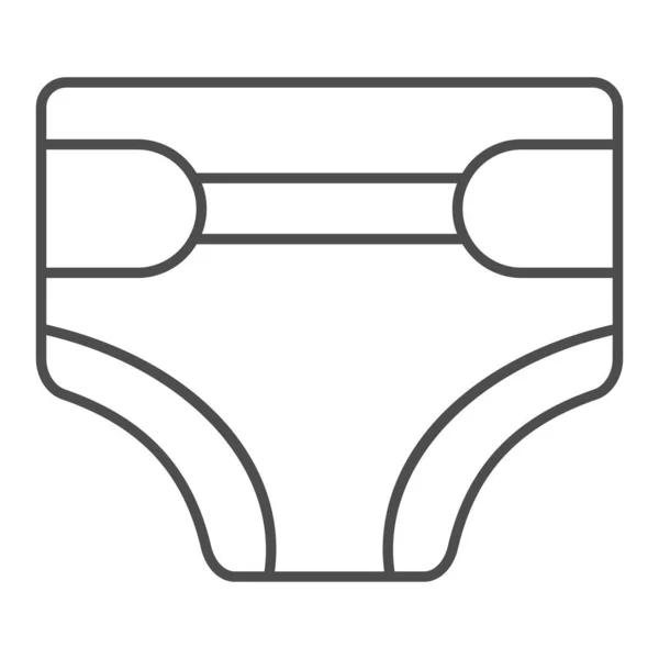 Pannolino usa e getta icona linea sottile. Illustrazione vettoriale di bambino s pannolino isolato su bianco. Pannolino per bambini design in stile contorno, progettato per web e app. Eps 10 . — Vettoriale Stock