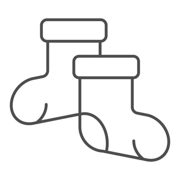 Calcetines icono de línea delgada. Ilustración vectorial de ropa de pie aislada en blanco. Diseño de estilo de contorno de calcetería, diseñado para web y aplicación. Eps 10 . — Archivo Imágenes Vectoriales