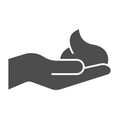 Krema elinde sağlam bir simge. Kol işaretli köpük vektör çizimi beyaza izole edildi. Nemlendirici kabartma tasarımı, web ve uygulama için tasarlandı. Eps 10.