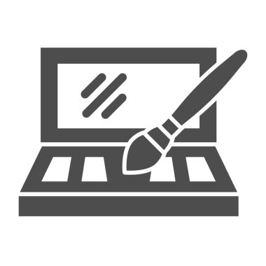 Göz farı kiti simgesi. Makyaj paleti vektör çizimi beyaza izole edildi. Web ve uygulama için tasarlanmış kompakt kozmetik seti kabartma stili tasarımı. Eps 10.