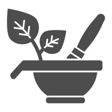 Bitkisel kozmetik katı ikonu. Doğal kozmetik vektör çizimi beyaza izole edilmiş. Web ve uygulama için tasarlanmış eko işaret sembolü tasarımı ile fırçala ve fırçala. Eps 10.