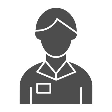 Bankacının sağlam simgesi. Hesap yöneticisi vektör illüstrasyonu beyazda izole edildi. İşçi kabartma tasarımı, web ve uygulama için tasarlanmış. Eps 10.