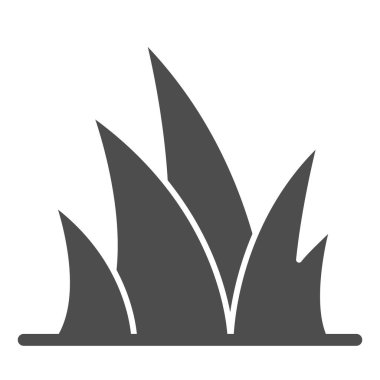 Çimen katı bir ikon. Bitki vektör çizimi beyaza izole edildi. Doğa kabartma tasarımı, ağ ve uygulama için tasarlandı. Eps 10.