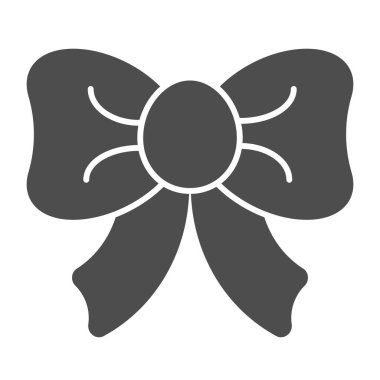 Katı yay simgesi. Dekorasyon vektör çizimi beyaza izole edildi. Düğüm şekli tasarımı, ağ ve uygulama için tasarlandı. Eps 10.