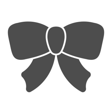 Hediye kurdelesi sağlam bir simge. Dekorasyon vektör çizimi beyaza izole edildi. Şimdiki düğüm kabartma stili tasarımı, ağ ve uygulama için tasarlanmış. Eps 10.