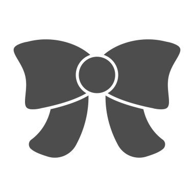 Katı yay simgesi. Hediye dekor vektör çizimi beyaza izole edildi. Düğüm şekli tasarımı, ağ ve uygulama için tasarlandı. Eps 10.