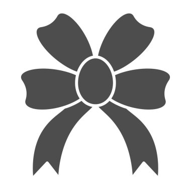 Katı yay simgesi. Çift düğümlü yay vektör çizimi beyaza izole edildi. Hediye düğümü kabartma tasarımı, ağ ve uygulama için tasarlanmış. Eps 10.