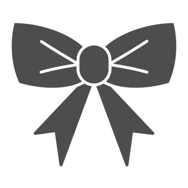 Basit bir yay katı simgesi. Kutlama dekor vektör çizimi beyaza izole edildi. Kurdele düğümü kabartma stili tasarımı, web ve uygulama için tasarlandı. Eps 10.