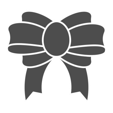 Katı yay simgesi. Beyaz üzerine izole edilmiş şenlikli dekor vektör çizimi. Şirin düğüm kabartma tasarımı, web ve uygulama için tasarlanmış. Eps 10.