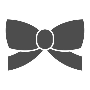 Minimalist yay katı simgesi. Hediye süsleme vektör çizimi beyaza izole edildi. Düğüm şekli tasarımı, ağ ve uygulama için tasarlandı. Eps 10.