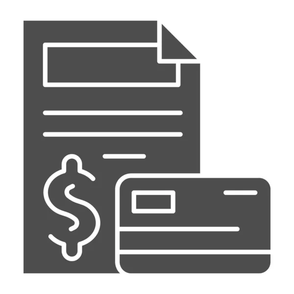 Pevná ikona smlouvy a kreditní karty. Dokument vektorové ilustrace izolované na bílém. Design stylu registrace glyfu, určený pro web a aplikaci. Eps 10. — Stockový vektor