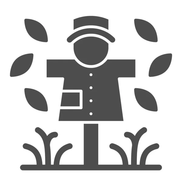 Scarecrow solid icon. Garden doll vector illustration isolated on white. Jackstraw glyph style design, designed for web and app. Eps 10. — Stock Vector