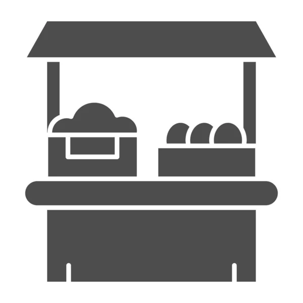 Lebensmittelgeschäft solide Symbol. Hofladen Vektor Illustration isoliert auf weiß. Market Glyph Style Design, entworfen für Web und App. Eps 10. — Stockvektor