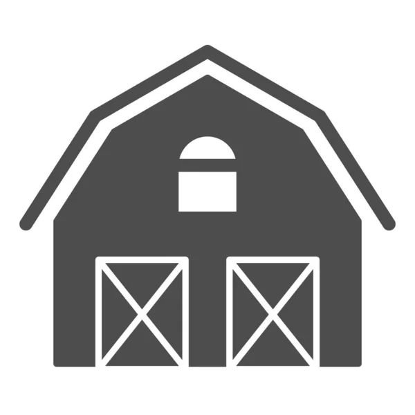 Farm house solid icon. Warehouse vector illustration isolated on white. Barn glyph style design, designed for web and app. Eps 10. — Stock Vector