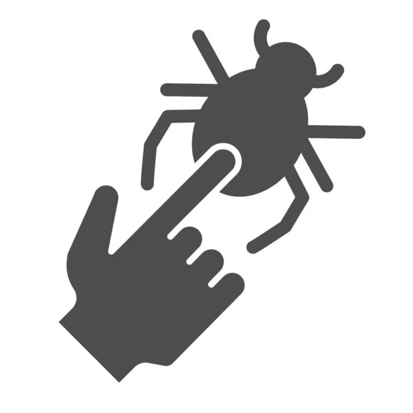 Signo de peligro de virus icono sólido. Ilustración de vector de error de atención aislada en blanco. Diseño de estilo glifo de defectos, diseñado para la web y la aplicación. Eps 10 . — Vector de stock