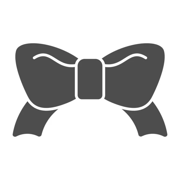 Icono sólido arco festivo. Ilustración vectorial de nudo minimalista aislada en blanco. Diseño de estilo glifo de decoración de regalo, diseñado para web y aplicación. Eps 10 . — Vector de stock