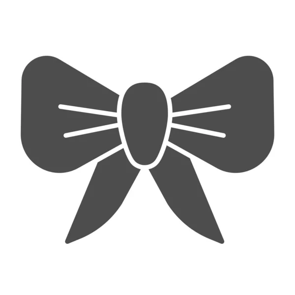 Geschenk Dekoration Knoten solide Ikone. Bogenvektordarstellung isoliert auf weiß. Knotenglyphendesign, entworfen für Web und App. Eps 10. — Stockvektor