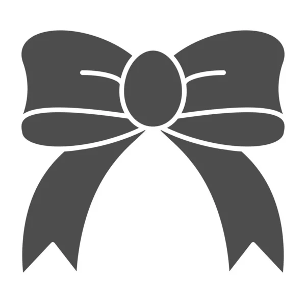 Arc cadeau icône solide. Illustration vectorielle arc en soie isolée sur blanc. Ruban noeud style glyphe design, conçu pour le web et l'application. Eps 10 . — Image vectorielle