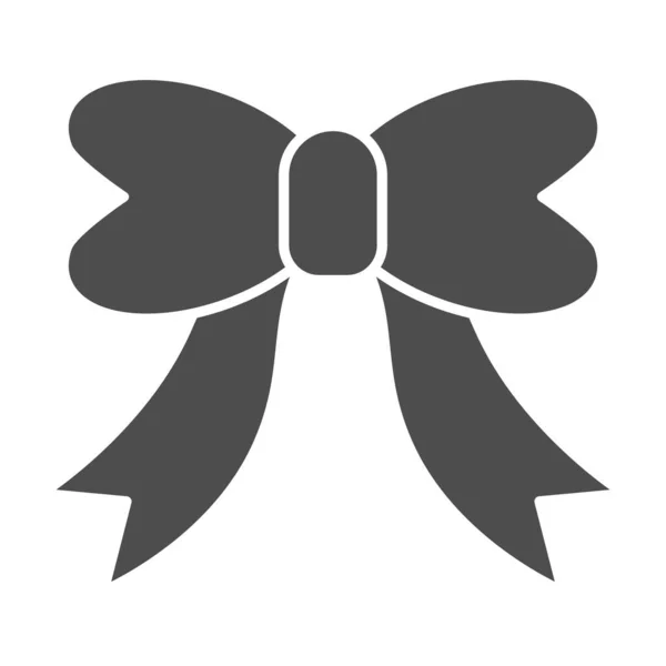 Schleife Bogen solide Symbol. Festliche Dekorvektorillustration isoliert auf weiß. Nettes Design im Bogenglyphen-Stil, entworfen für Web und App. Eps 10. — Stockvektor