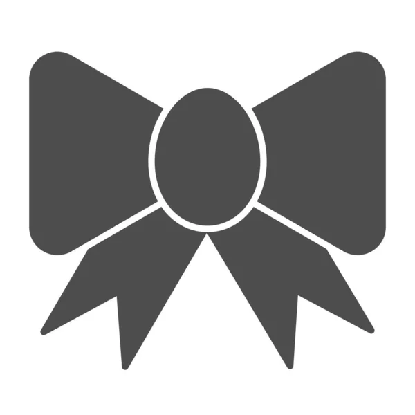 Ruban arc icône solide. Illustration vectorielle de décoration festive isolée sur blanc. Design de style glyphe arc en soie, conçu pour le web et l'application. Eps 10 . — Image vectorielle
