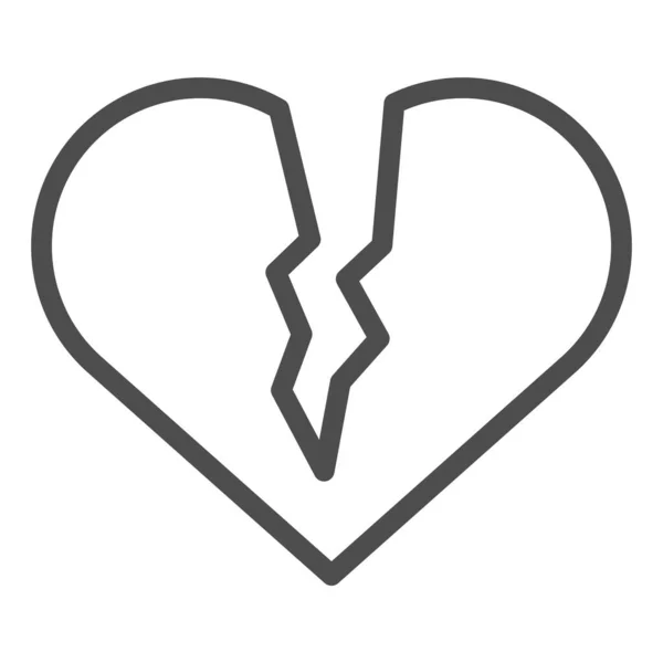 Icône de ligne de coeur brisée. Triste illustration vectorielle d'amour isolée sur blanc. Conception de style de contour de frein cardiaque, conçu pour le web et l'application. Eps 10 . — Image vectorielle