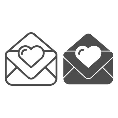 Aşk harfi ve sembol. Sevgililer günü kartı çizimi beyaza izole edildi. Ağlar ve uygulamalar için tasarlanmış, kalp hatları tarzında bir zarf. Eps 10.