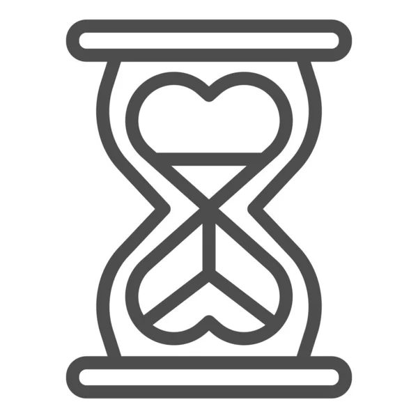 Icono de línea de cristal en forma de corazón. Ilustración del vector del amor infinito aislado en blanco. Diseño de estilo de contorno de vidrio de arena Love, diseñado para web y aplicación. Eps 10 . — Archivo Imágenes Vectoriales