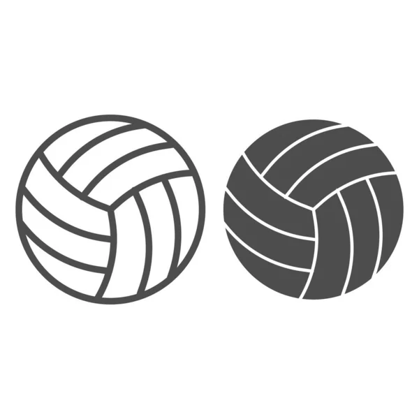 Volleyball ball line and glyph icon. Sport equipment vector illustration isolated on white. Game outline style design, designed for web and app. Eps 10. — Stock Vector