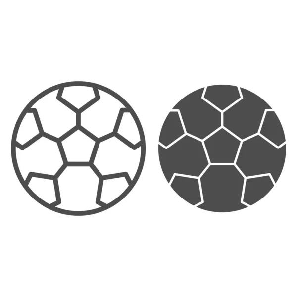 Футбольна м'яч лінія і гліф значок. Спортивне обладнання Векторні ілюстрації ізольовані на білому. Дизайн ігрового контуру, розроблений для веб та додатків. Епс 10 . — стоковий вектор