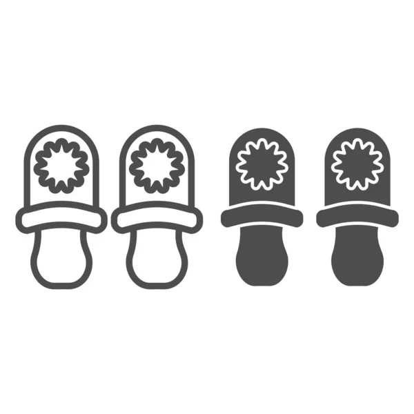 Linha de chinelos e ícone de glifo. Home ilustração vetor chinelo isolado em branco. Design de estilo de contorno de calçado, projetado para web e aplicativo. Eps 10 . —  Vetores de Stock