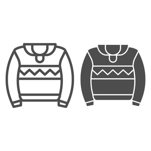 Tröja linje och glyf ikon. Jumper vektor illustration isolerad på vitt. Varma kläder skissera stil design, utformad för webb och app. Eps 10. — Stock vektor