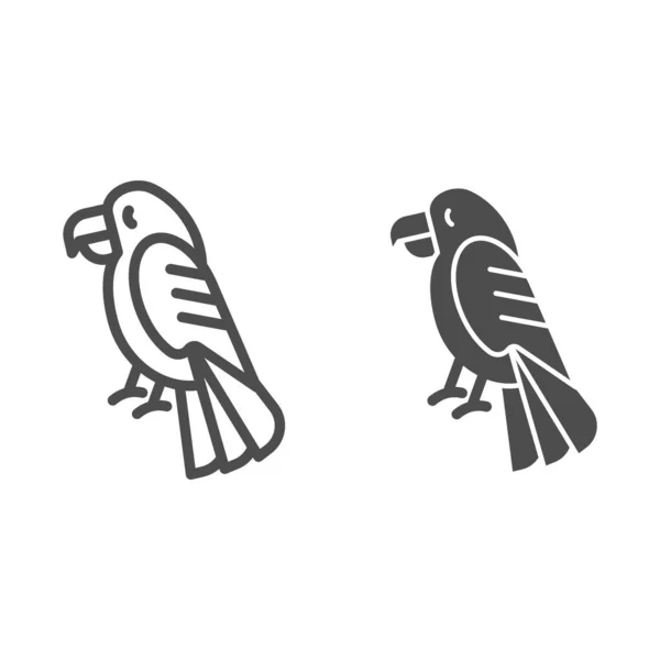 Ligne de perroquet et icône de glyphe. Illustration vectorielle d'oiseaux isolée sur blanc. Design de style de contour animal, conçu pour le web et l'application. Eps 10 . — Image vectorielle