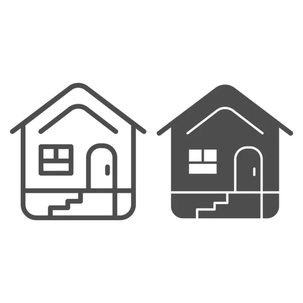 Hauszeile und Glyphen-Symbol. Haus Vektor Illustration isoliert auf weiß. Bauskizzen-Design, entworfen für Web und App. Eps 10. — Stockvektor
