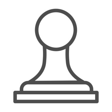 Pul çizgisi ikonu, ofis malzemeleri konsepti, beyaz arka planda kauçuk damga işareti, mobil konsept ve web tasarımı için taslak biçimli retro onay sözleşmesi sembolü. Vektör grafikleri.