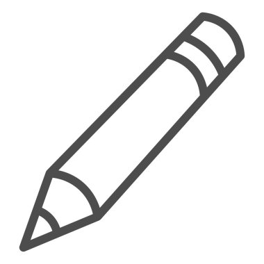 Kalem satırı simgesi, kırtasiye konsepti, beyaz arkaplanda çizim aracı vektör işareti, mobil konsept ve web tasarımı için ana hatlı kalem sembolü. Vektör grafikleri.