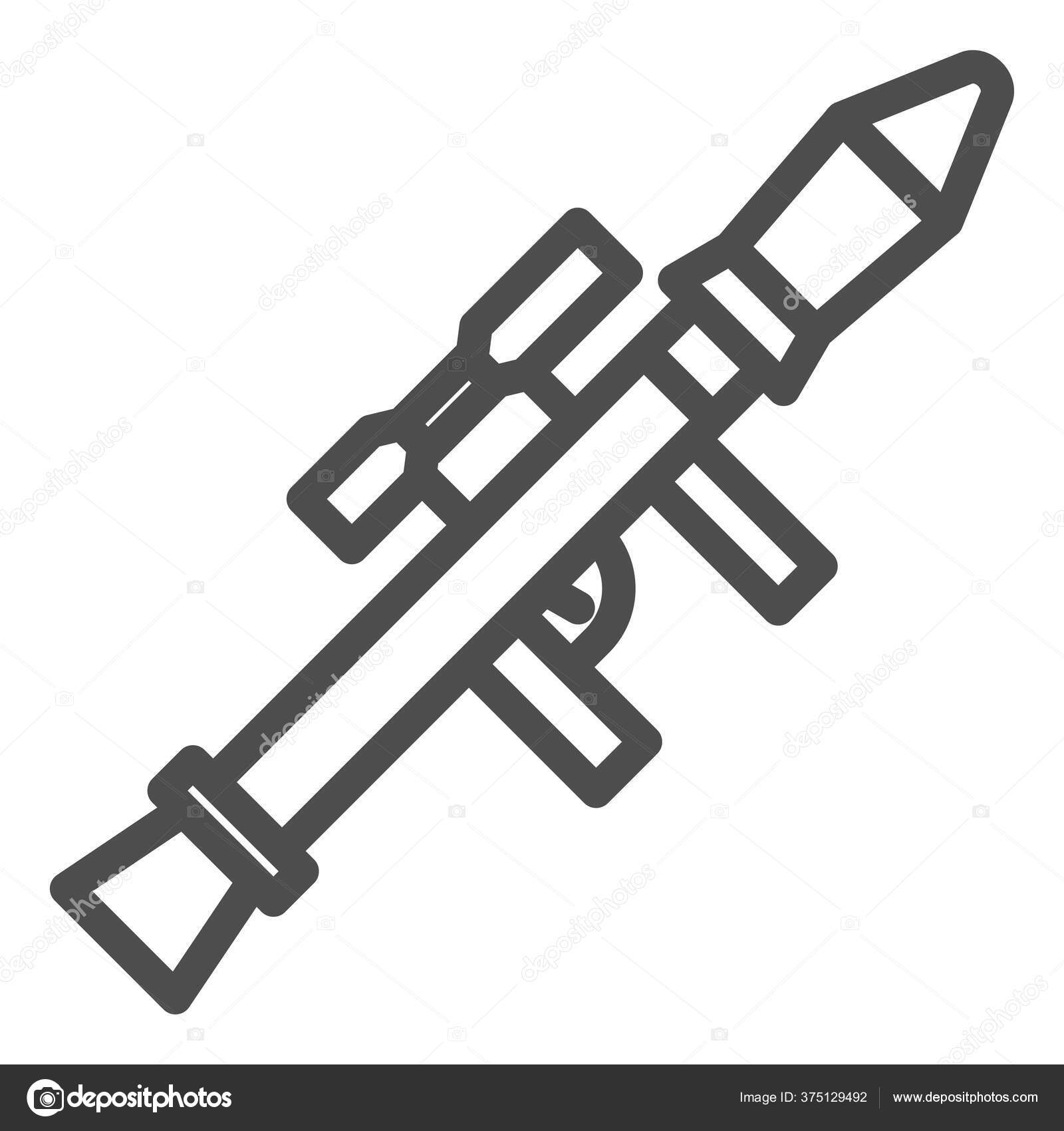 Rocket Launcher Line Icon Bazooka Vector Illustration Isolated On White Weapon Outline Style Design Designed For Web And App Eps 10 Vector Image By C Sabustock Vector Stock