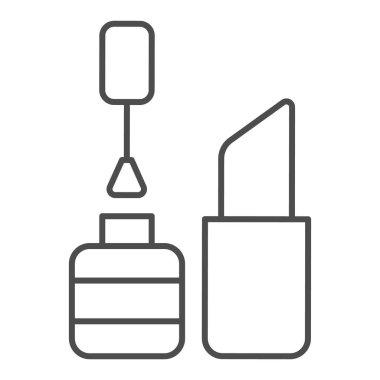 Ruj ve fırça darbesi. Kozmetik imzası vektör illüstrasyonunu beyaza izole etti. Güzellik salonu tasarımı, web ve uygulama için tasarlanmış. Eps 10.