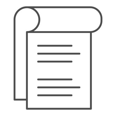 İnce çizgi simgesini not et. Beyaz üzerine izole edilmiş kağıt vektör illüstrasyonu. Web ve uygulama için tasarlanmış belge tasarımı. Eps 10.